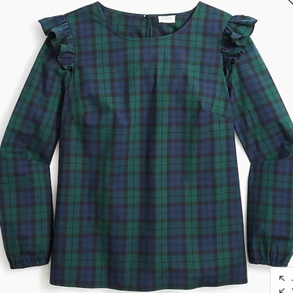 Jcrew Factory Cotton poplin top with ruffles
Item BA760 - Picture 1 of 2